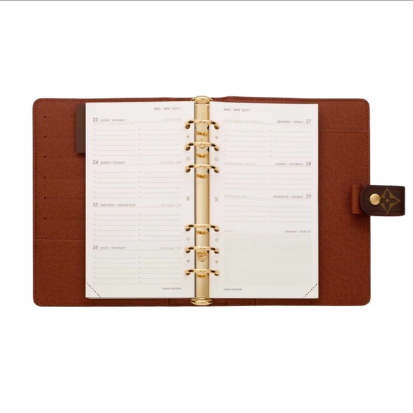 VINTAGE LOUIS VUITTON Brown Monogram Ring Agenda Cover Medium Gold-Tone Hardware - Picture 14 of 14